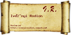 Iványi Rodion névjegykártya