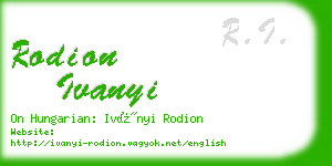 rodion ivanyi business card